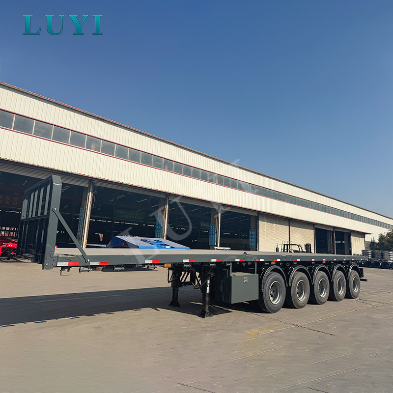 รถกึ่งพ่วงพื้นเรียบสำหรับขนส่งตู้คอนเทนเนอร์ 13.6M 5 เพลา
