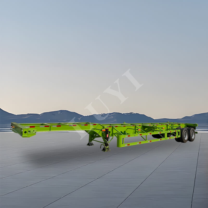 คอนเทนเนอร์บรรทุกสินค้า 2 เพลา 20/40 ตันรถพ่วงโครงกระดูก