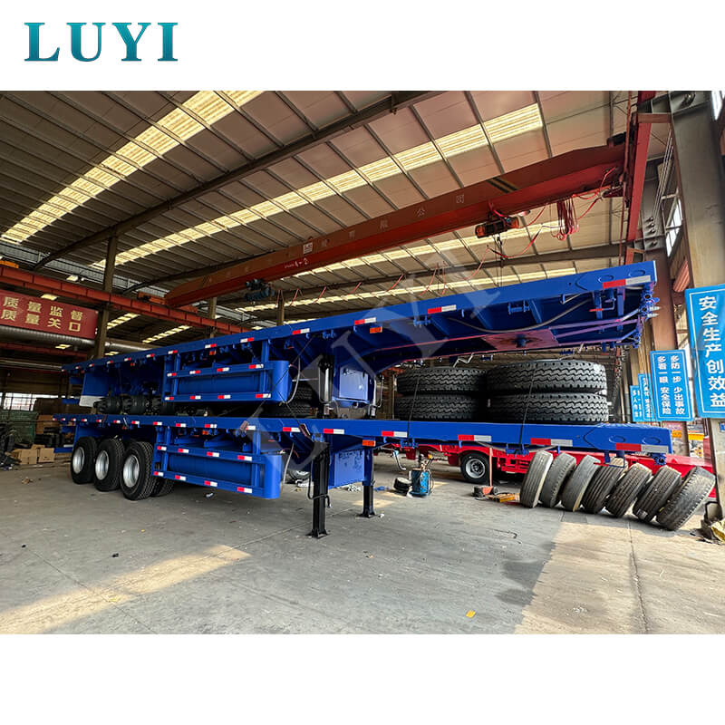 รถพ่วงกึ่งพ่วงพื้นเรียบ 3 เพลา 4 ฟุต 50 ตัน