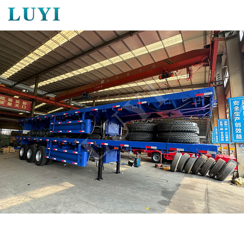 ขายรถพ่วงกึ่งพ่วงพื้นเรียบ 3 เพลา 4 ฟุต 50 ตัน