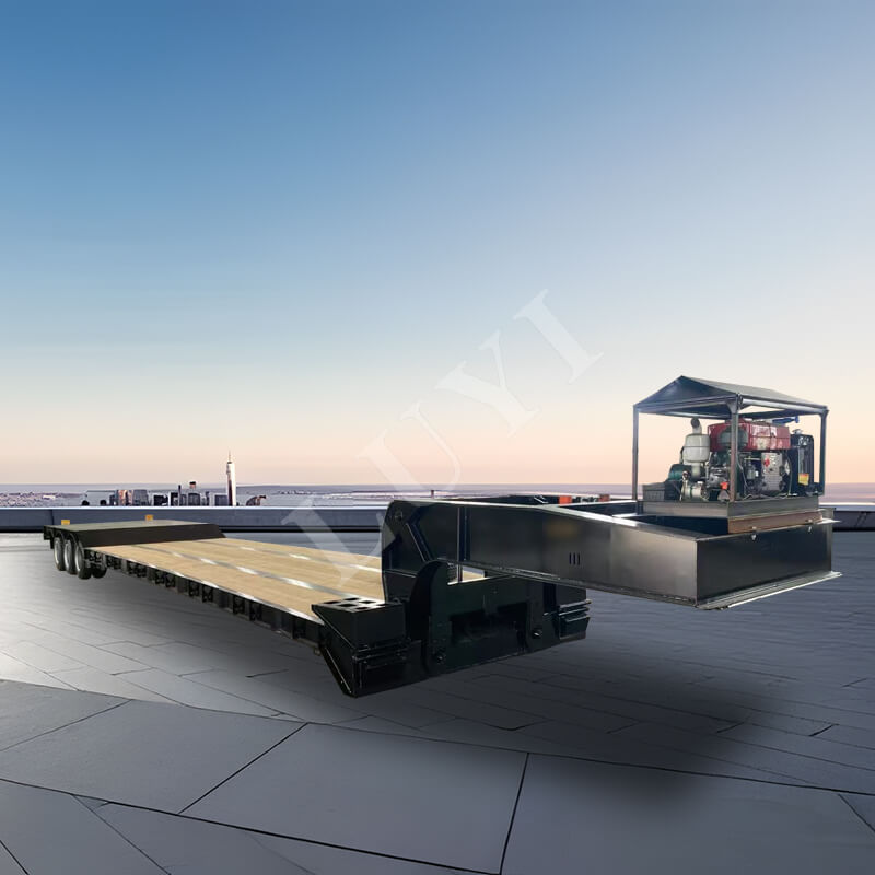 รถพ่วงหัวลากกึ่งพ่วงต่ำ 3 เพลา 60 ตัน