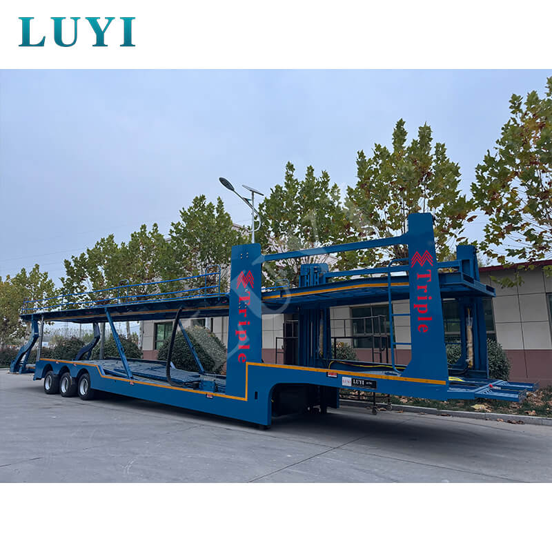 รถกึ่งพ่วงบรรทุกรถยนต์ 3 เพลา รถพ่วงตู้คอนเทนเนอร์ 17 เมตร รถกึ่งพ่วงบรรทุกรถยนต์ 3 เพลา รถพ่วงตู้คอนเทนเนอร์ 17 เมตร