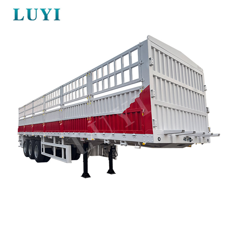 รถกึ่งพ่วงรั้ว 3 เพลาสำหรับสินค้าเทกอง 60 ตัน