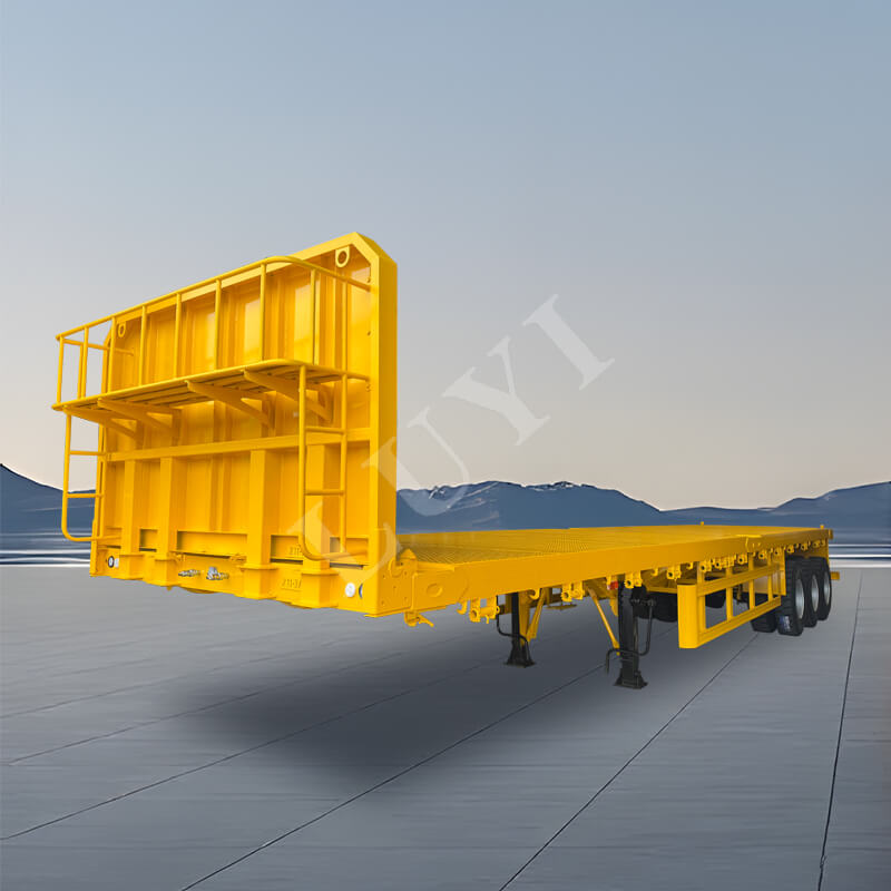 รถพ่วงกึ่งพ่วงพื้นเรียบ 3 เพลารับน้ำหนักได้ 40 ตัน