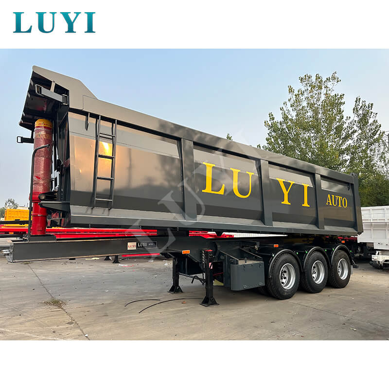 ขายรถกึ่งพ่วงไฮดรอลิกแบบให้ทิปด้านหลัง 3 เพลา