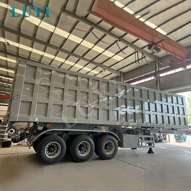 รถพ่วงกึ่งพ่วงท้าย 3 เพลา (รถพ่วงท้าย) สำหรับการลากวัสดุจำนวนมาก