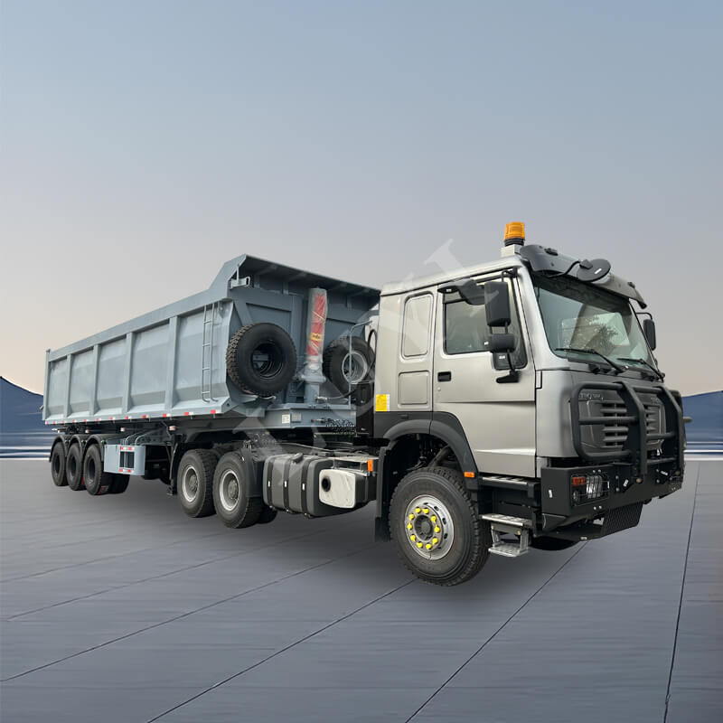 3 รถพ่วงบรรทุกสินค้าบรรทุกด้านข้างรูปตัว U สามเพลา