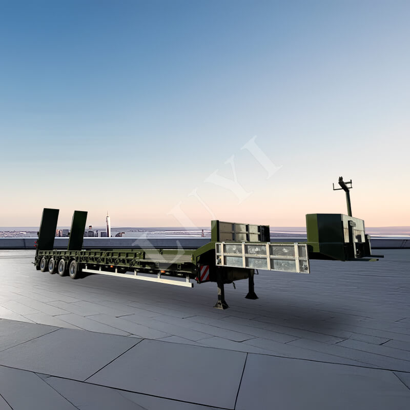 รถกึ่งพ่วงบรรทุกต่ำคอห่าน 4 เพลา 60 ตัน รถกึ่งพ่วงบรรทุกต่ำคอห่าน 4 เพลา 60 ตัน