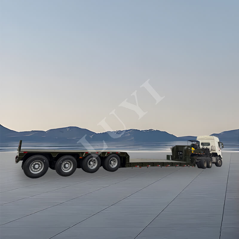 รถพ่วงบรรทุกพื้นต่ำแบบถอดได้ 4 เพลา 150 ตัน รถพ่วงบรรทุกพื้นต่ำแบบถอดได้ 4 เพลา 150 ตัน