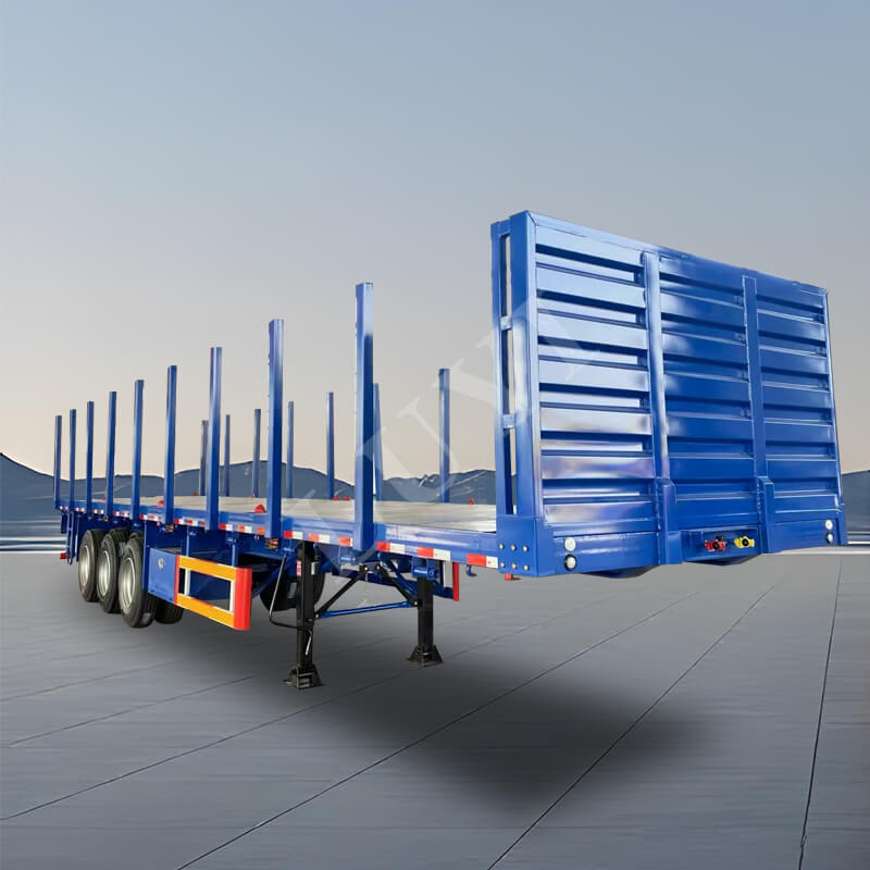 รถกึ่งพ่วงพื้นเรียบเหล็ก 40 ฟุต 50 ตัน 3 เพลา