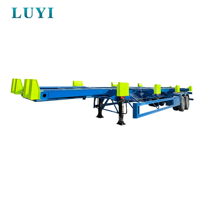 รถกึ่งพ่วงโครงกระดูกขนส่งตู้คอนเทนเนอร์ขนาด 60 ตัน