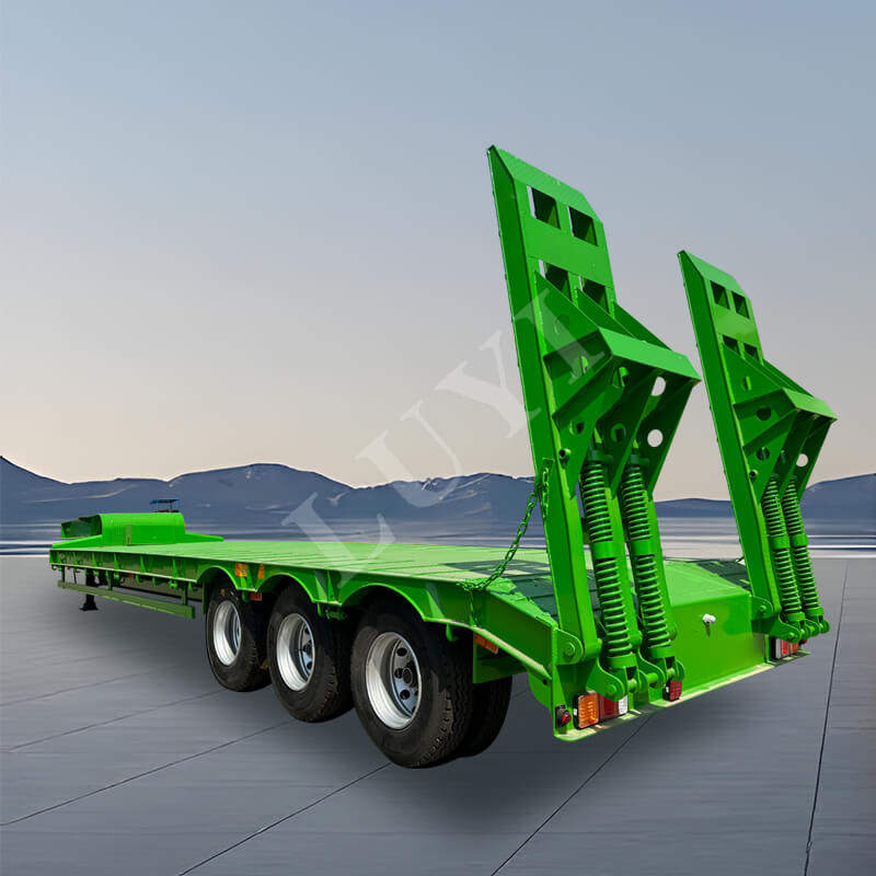 การขนส่งหนัก 3 เพลา 60-Ton Gooseneck Low-Bed Semi-Trailer การขนส่งหนัก 3 เพลา 60-Ton Gooseneck Low-Bed Semi-Trailer