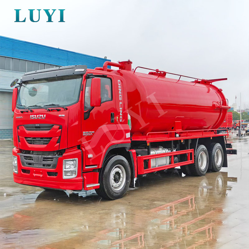 ISUZU GIGA 6 × 4 20CBM รถดูดสิ่งปฏิกูลเพื่อการสุขาภิบาลเทศบาลและการขนส่งตะกอน
