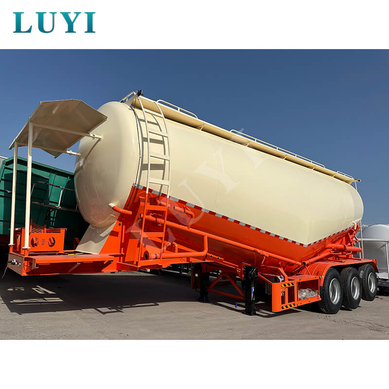 LUYI 3 เพลา 40 ลูกบาศก์เมตร V-Type Fly Ash Bulk Cement Semi-Trailer