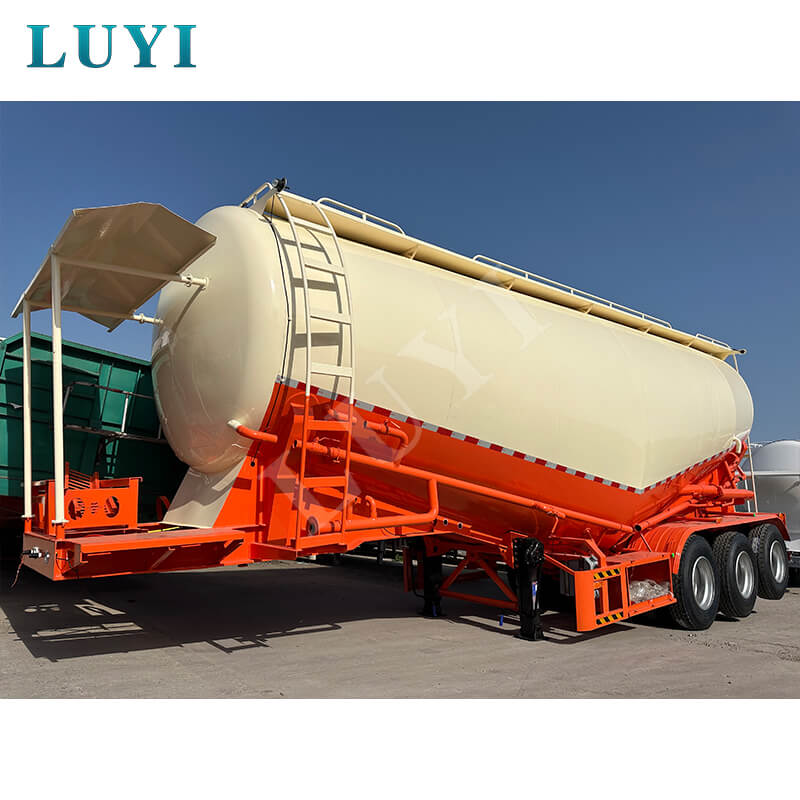 LUYI 40 ลูกบาศก์เมตร V-Type Fly Ash Bulk Cement Semi-Trailer