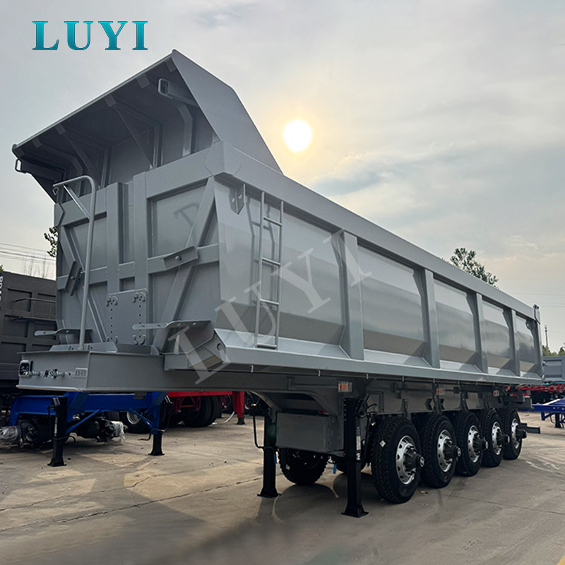 LUYI Grey รถกึ่งพ่วงท้ายห้าแกนสีเทา