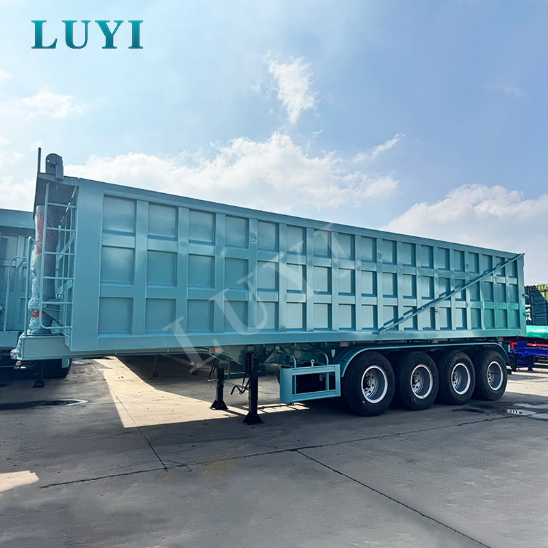 LUYI4-axle 80-ton รถพ่วงดั๊มพ์ด้านหลัง