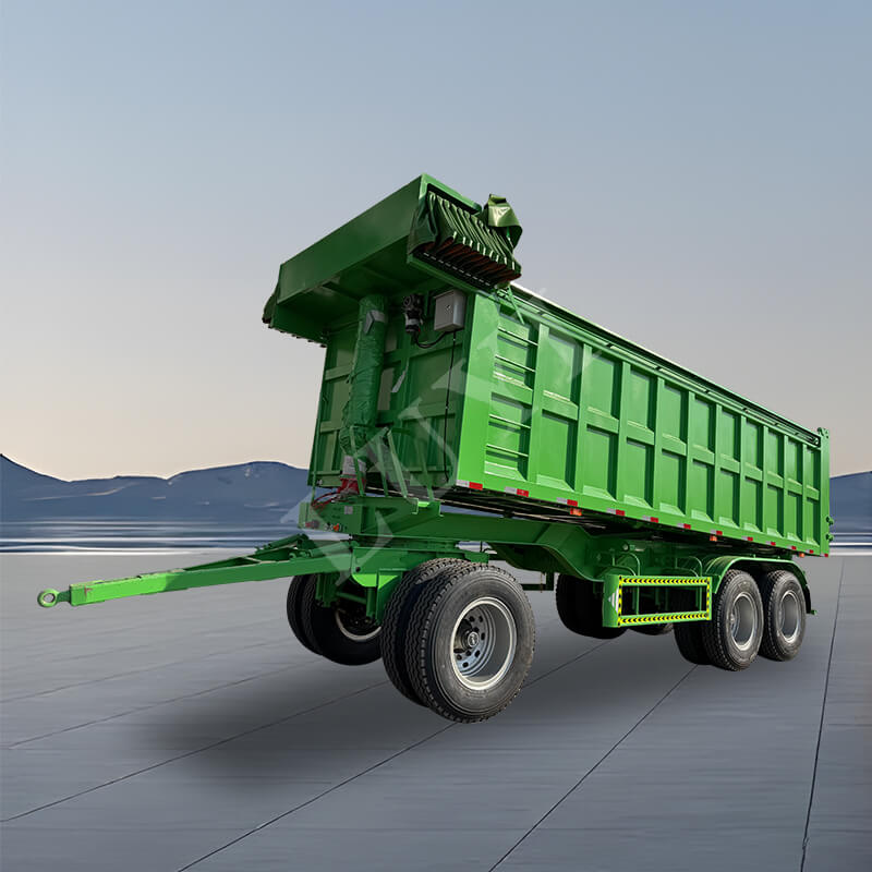 สองแกนสี่เหลี่ยม 30/50 ลูกบาศก์ด้านหลังขนถ่ายกึ่งพ่วง